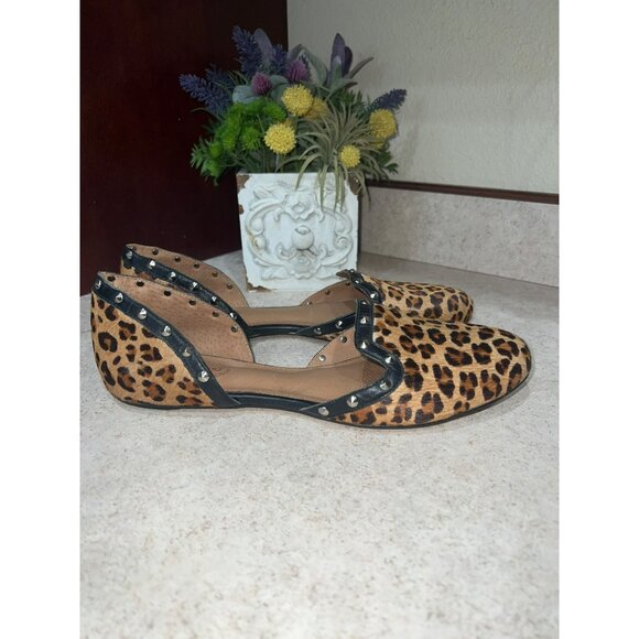 New Corso Como Leopard Print Studded Flats Size 11 Women Faux Leather & Faux Fur - Picture 2 of 9